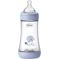 Пляшечка для годування Chicco Perfect 5 із силіконовою соскою 2+ місяців 240 мл Блакитна (20223.22.40)