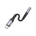Перехідник USB-C M to 3.5mm F LS33 metal gray HOCO (6931474761163)