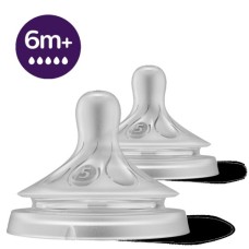 Соска Philips AVENT Natural швидкий потік 6+ міс 2 шт (SCY965/02)