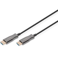 Кабель мультимедійний HDMI M to HDMI M 10m 4K AOC hybrid-fiber black Digitus (AK-330125-100-S)