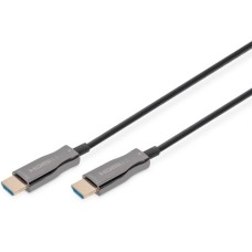 Кабель мультимедійний HDMI M to HDMI M 10m 4K AOC hybrid-fiber black Digitus (AK-330125-100-S)