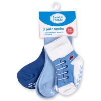 Шкарпетки Luvable Friends 3 пари нескользящие, для хлопчиків (23080.0-6 M)