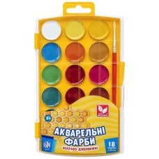 Акварельні фарби Школярик Медові 18 кольорів (302023004-UA)