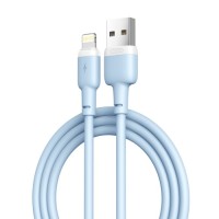 Дата кабель USB 2.0 AM to Lightning 1.0m 2.1A silicone blue XO (NB208-L-1-BL)