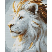 Картина по номерам Santi алмазна мозаїка "Білий лев", 40*50см на підрамнику (956065)