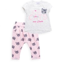 Набір дитячого одягу Breeze футболка з котиком та штанці з кишеньками (8983-86G-cream)