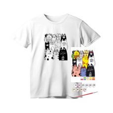 Набір для творчості Rosa футболка-розмальовка, Котики, бавовна 100, розмір S (4823098542100)