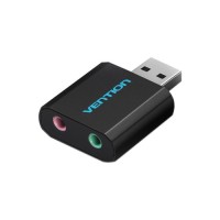 Звукова плата VENTION Audio USB 2х3,5mm jack Metal (VAB-S17-B)