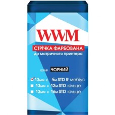 Стрічка до принтерів 13мм х 5м STD п. Black WWM (R13.5SR)