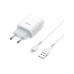 Зарядний пристрій HOCO C73A Glorious 2xUSB + cable USB to Lightning White (6931474713056)