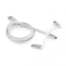 Дата кабель USB 2.0 AM to Lightning/Micro/Type-C 1.0m Cablexpert (CC-USB2-AMLM32-1M-W)