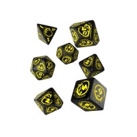 Набір кубиків для настільних ігор Q-Workshop Dragons Black yellow Dice Set (7 шт) (SDRA07)