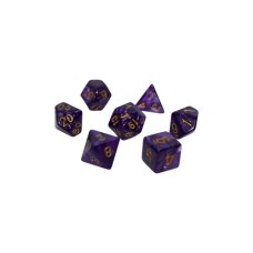 Набір кубиків для настільних ігор Games 7 Days Pearl 7 Dice Set - Dark Purple (w-gold) (g7dpearl13)
