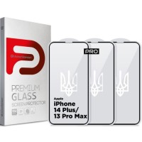 Скло захисне Armorstandart Pro 3D LE Apple iPhone 14 Plus/13 Pro Max Black 3 шт (ARM77600)