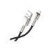 Дата кабель USB 2.0 AM to Lightning 1.0m Cafule Metal 2.4A black Baseus (CALJK-A01)