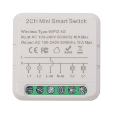 Розумне реле TUYA Wifi 16A 2-канальный (HS084028)