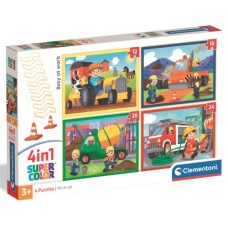 Пазл Clementoni 4 в 1 Busy at Work, 12,16,20 та 24 елементи (21741)
