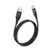 Дата кабель USB 2.0 AM to USB-C 1.2m 3A nylon aluminum with light indicator U93 black HOCO (6931474732170)