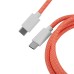 Дата кабель USB-C + USB A to USB-C 1.36m Coiled Aviator orange Keychron (CAB14_KEYCHRON)