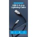 Дата кабель USB 2.0 AM to Lightning 2.0m 2.4A Aluminum Alloy Purple Vention (LABVH)