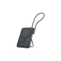 Батарея універсальна Choetech Magnetic Wireless 10000mAh 20W, PD, Qi-15W, USB-C In/Out, build-in cabel, Black (B735-CCBK)