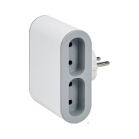 Мережевий розгалужувач LEGRAND Стандарт 4х2К бічні розетки 6А Білий/Сірий (049400)