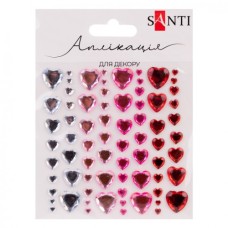 Набір для творчості Santi Серця, аплікація зі страз самоклеючих,9х10 см (743031)