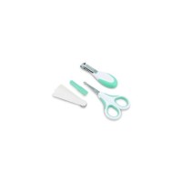 Набір для догляду за дитиною Nuvita 0+ міс. Зелений Безпечні ножиці з аксесуарами (NV1138COOLGREEN)