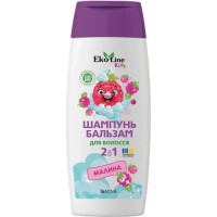 Дитячий шампунь EcoLine KIDS 2 в 1 (з бальзам) малина 250 мл (4823115503541)