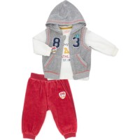 Набір дитячого одягу Aziz велюровий (3053-68B-creamred)