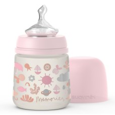 Пляшечка для годування Suavinex Memories Історії малюків 150 мл, соска повільний потік рожев (307108)