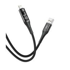 Дата кабель USB 2.0 AM to Lightning 1.0m 2.4A LED black XO (NB162-L-1-BK)