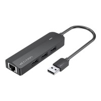 Концентратор VENTION USB 2.0 to 3хUSB 2.0 + RJ45 100M Ethernet (CHPBB)