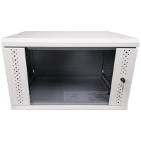 Шафа настінна Eserver 6U, 600х500х370 (Ш*Г*В), скло, сірий (ES-Е650G)