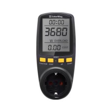 Ватметр ColorWay цифровий 16A/3680W, black (CW-VM16-02D)