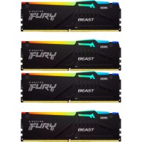 Модуль пам'яті для комп'ютера DDR5 128GB (4x32GB) 5600 MHz Beast RGB XMP Kingston Fury (ex.HyperX) (KF556C40BBAK4-128)