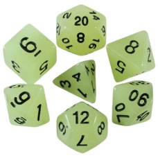 Набір кубиків для настільних ігор Games 7 Days Glow in the dark 7 Dice Set - White (g7dglow05)