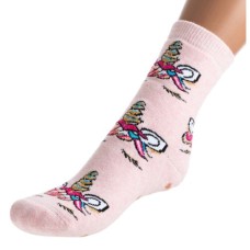 Шкарпетки Bross махрові з єдинорогом (9620-4-pink)