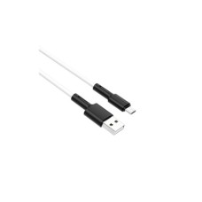 Дата кабель USB 2.0 AM to Micro 5P 1.0m silicone white BOROFONE (6931474710383)