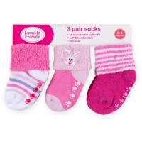 Шкарпетки Luvable Friends 3 пари нескользящие, для дівчаток (23124.6-12 F)