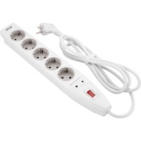 Мережевий фільтр живлення 2E 5XSchuko, 3G*1.5мм, 2м, white (2E-SP515M2WH)