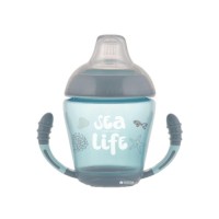 Поїльник-непроливайка Canpol babies з м'яким силіконовим носиком Sea Life сірий 230 мл (56/501_grey)