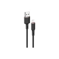 Дата кабель USB 2.0 AM to Lightning 1.2m 2.4A silicone C2-02 black Acefast (AFC2-02B)