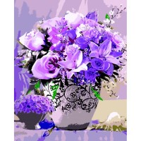 Картина по номерам ZiBi Пурпуровий букет 40*50 см ART Line (ZB.64121)