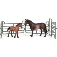 Фігурка Kids Team набір Ферма Темно-гніда коня з лошам Темно-гніда кінь із лошам (Q9899-X5_2)