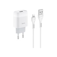 Зарядний пристрій HOCO C72A Glorious USB + cable Lightning 10.5W White (6931474712998)