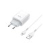 Зарядний пристрій HOCO C72A Glorious USB + cable Lightning 10.5W White (6931474712998)