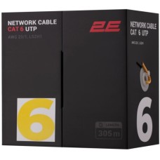 Кабель мережевий 2E UTP 305м cat.6, AWG 23/1, LSZH-1, жовтий (2E-CBL6EUTP-LSZH1-YLW)