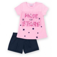 Набір дитячого одягу Breeze футболка із зірочками з шортами (9036-98G-pink)