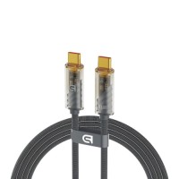 Дата кабель USB-C to USB-C 1.0m transparent 100W grey Armorstandart (ARM75871)